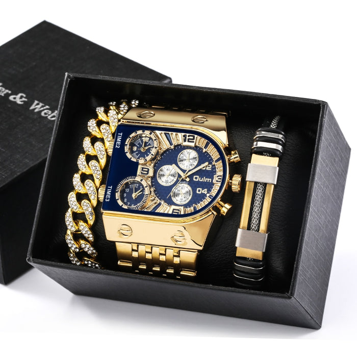 Oulm Men's Luxury Wristwatch Gift Set
