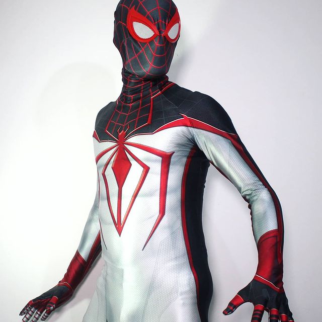 Miles Morales PS5 Spiderman Cosplay Costume for Kids/Adults