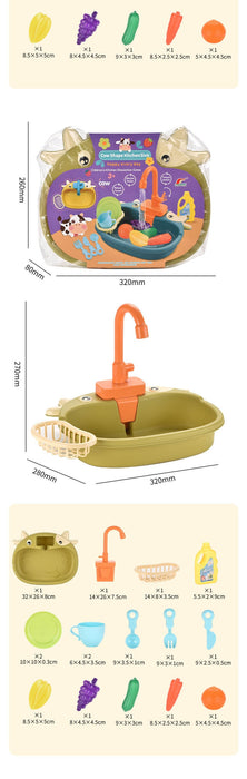 Kids Simulation Mini Kitchen Sink Toy Set