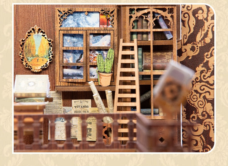 CUTEBEE DIY Miniature House Book Nook Inserts