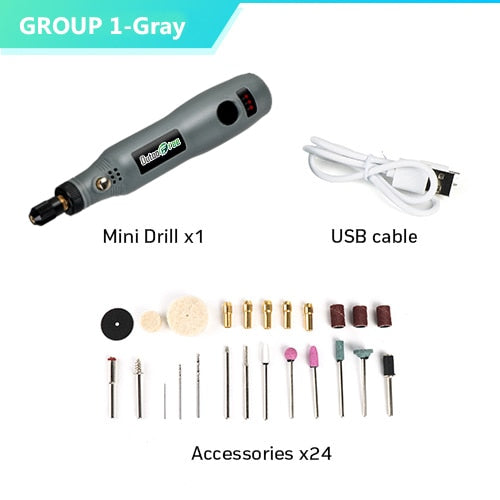 Mini Wireless Drill Electric Carving Pen Variable Speed USB